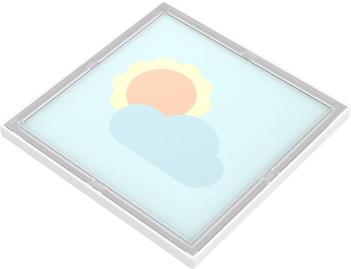 Ilustrace vycházejícího slunce za mrakem na světle modrém pozadí.