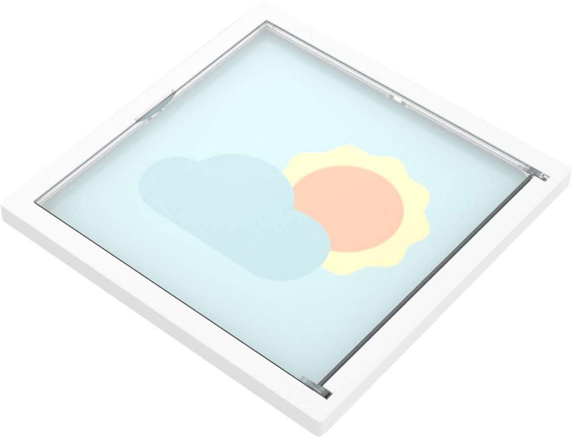 Obrázek meteorologické ikony s mrakem, sluncem a modrou oblohou, který často symbolizuje polojasné počasí.