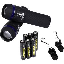 LED kapesní svítilna Heitech Zoom-Light 04003568, 60 lm, 67 g, na baterii, černá