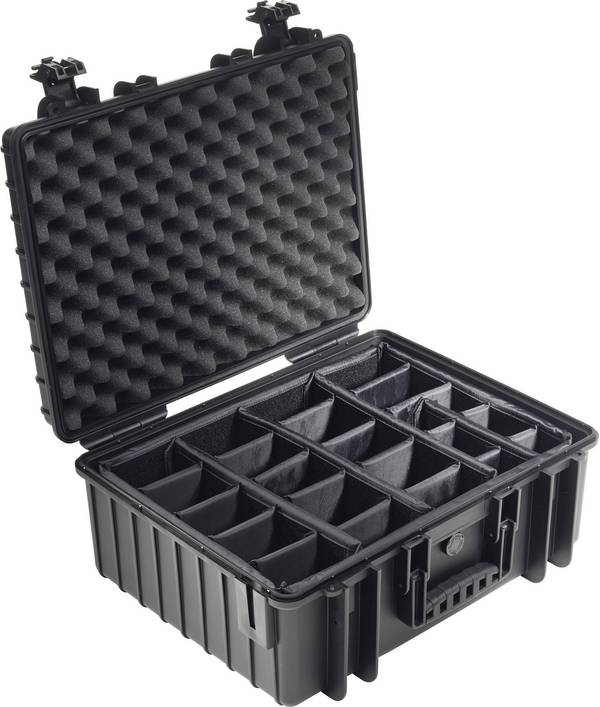 B & W International outdoor.cases Typ 6600 outdoorový kufřík, 26 l, (š x v x h) 550 x 225 x 350 mm, černá, 6600/B/RPD