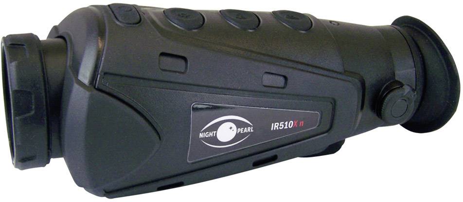 Kompaktní přenosný přístroj nočního vidění s tlačítky na horní straně a nápisem "IR510 X" na boku.