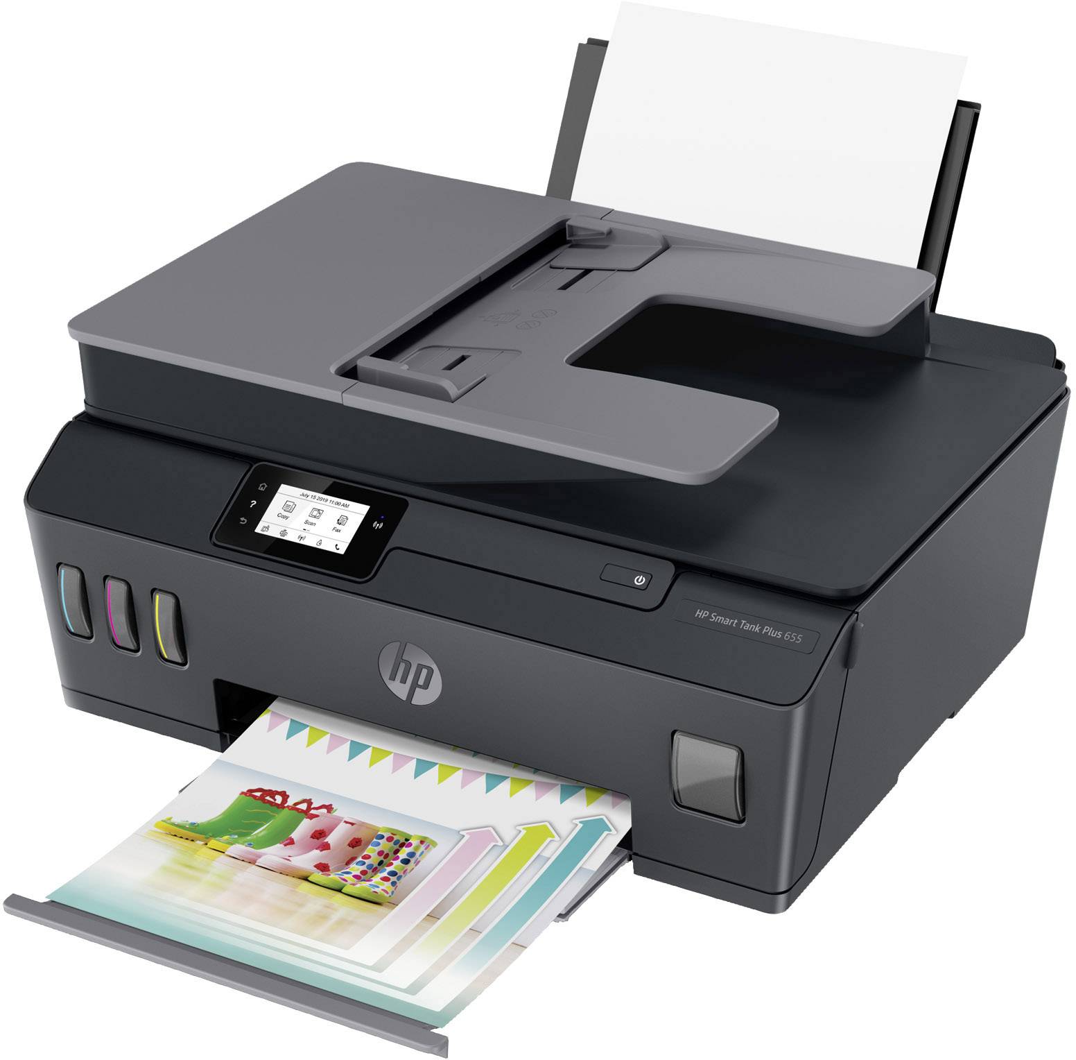 HP Smart Tank Plus 655 multifunkční tiskárna inkoustová barevná A4 tiskárna, skener, kopírka, fax ADF, Bluetooth®, Tinte-5