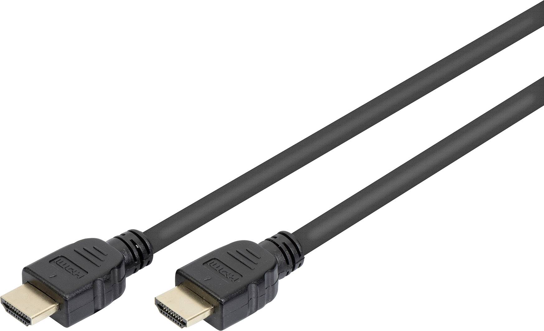Dva černé HDMI kabely na bílém pozadí.