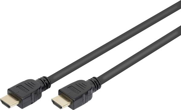 Digitus HDMI kabel Zástrčka HDMI-A, Zástrčka HDMI-A 5.00 m černá AK-330124-050-S 8K UHD, pozlacené kontakty, stínění pletivem, kompletní stínění, stíněný, Audio Return Channel HDMI kabel
