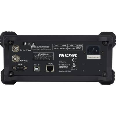 Voltcraft přístroj s připojením k síti, RS232, USB, LAN. Bezpečnostní upozornění: Dodržujte maximální napětí, pojistka k dispozici.