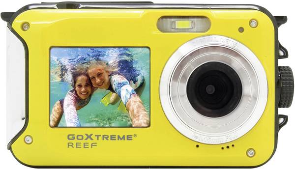 GoXtreme Reef Yellow digitální fotoaparát 24 Megapixel  žlutá  Full HD videozáznam, vodotěsný do 3 m, voděodolný, odolný proti nárazu, s vestavěným bleskem