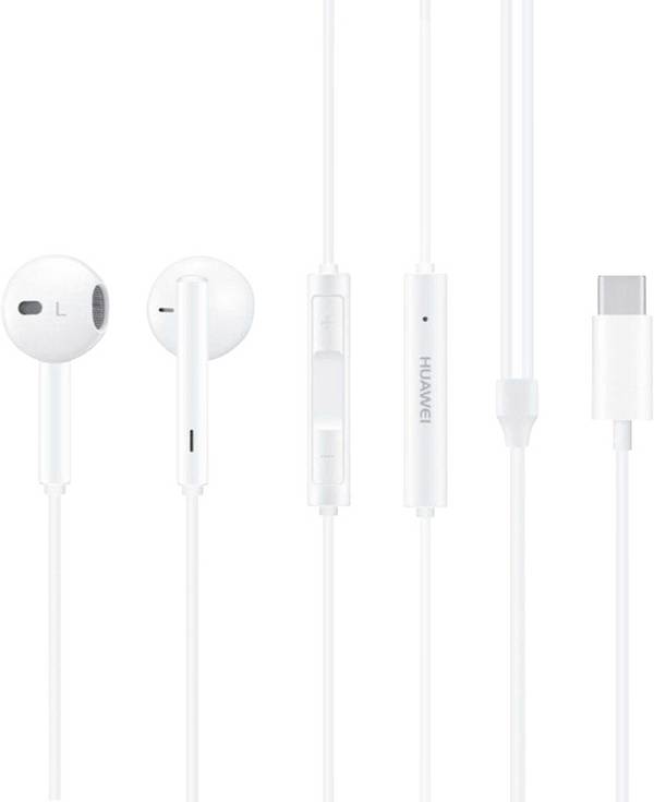 HUAWEI CM33 poškozený/chybějící  obal Headset do uší (In Ear) kabelová  bílá  regulace hlasitosti mobil