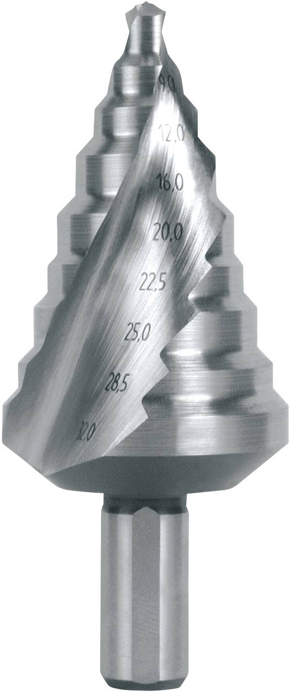 RUKO 101096 101096 HSS stupňovitý vrták Celková délka 76 mm kuželový záhlubník 3 břitý 1 ks