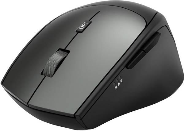 Hama  optická ergonomická myš, přenos bezdrátový, 6 tlačítko, 2400 dpi, černá