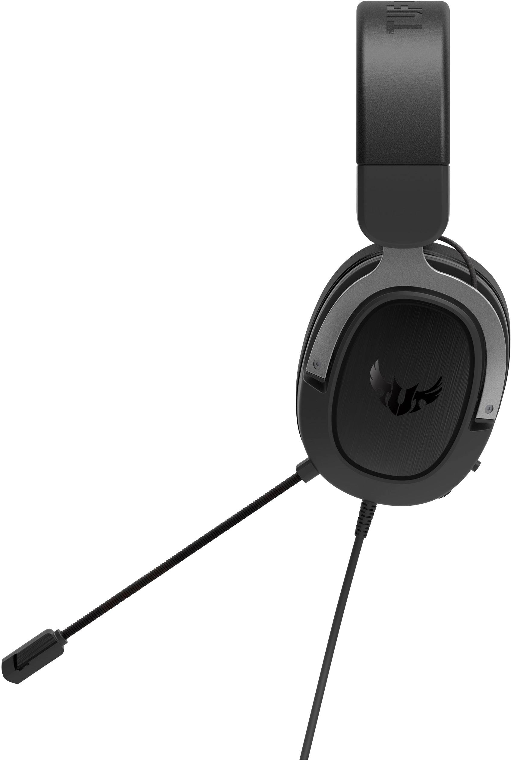 Černá over-ear sluchátka s mikrofonním ramenem, výrazné logo na mušli. Vhodné pro gaming nebo hlasovou komunikaci.