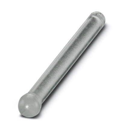Průhledná skleněná tyč leží v diagonále. Tyč má zaoblený konec a zdá se být vhodná pro laboratorní použití.
