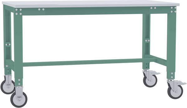 Manuflex  AU7371.0001    Pracovní stůl univerzální speciální mobilně se Melaminplatte, Šxhxv = 1500 x 1200 x 752-972 mm    šedá, zelená
