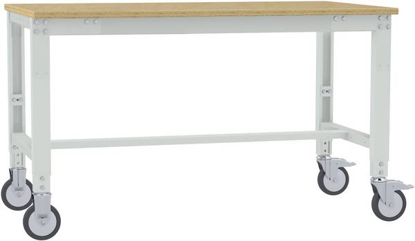 Manuflex  AU7385.7035    Pracovní stůl univerzální speciální mobilní s multiplex deska, Šxhxv = 1750 x 800 x 752-972 mm    šedobílá (RAL 7035)