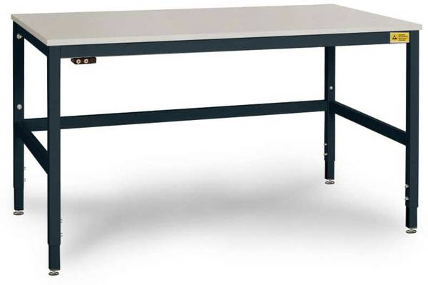 Manuflex  LC3086.7016  ESD  ESD pracovní stůl CANTOLAB speciální s plastové desky, Šxhxv = 1750 x 800 x 758-958 mm    antracitová