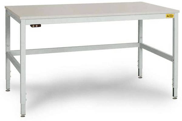 Manuflex  LC3118.7035  ESD  ESD pracovní stůl CANTOLAB speciální s Melaminplatte, Šxhxv = 2000 x 800 x 752-952 mm    šedobílá (RAL 7035)