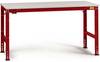 Manuflex LU4003.3003 ESD ESD pracovní stůl Univerzální standardní základní stůl s kaučuk, Šxhxv = 1000 x 600 x 760-870 mm rubínově červená