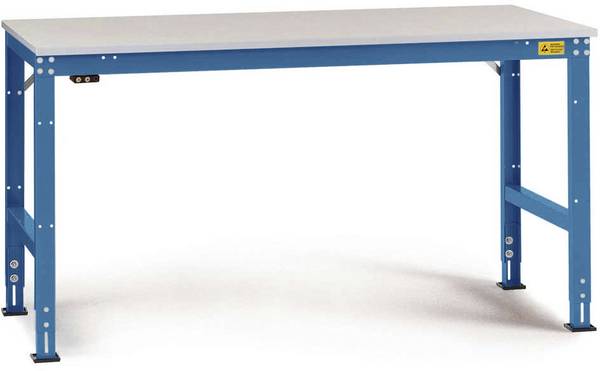Manuflex  LU4008.5007  ESD  ESD pracovní stůl Univerzální standardní základní stůl s Melaminplatte, Šxhxv = 1000 x 600 x 763-873 mm    brilantní modrá (RAL 5007)