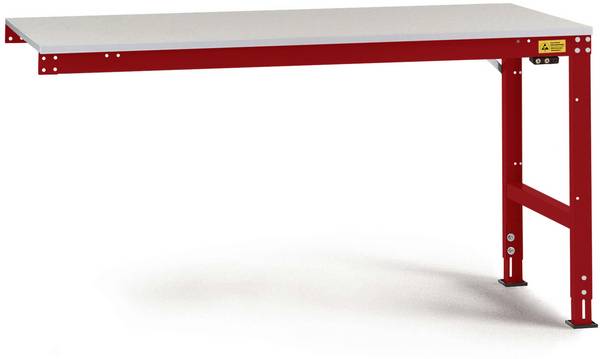 Manuflex  LU6128.3003  ESD  ESD pracovní stůl Univerzální standardní Přístavný stůl s Melaminplatte, Šxhxv = 2000 x 1000 x 763-873 mm    rubínově červená