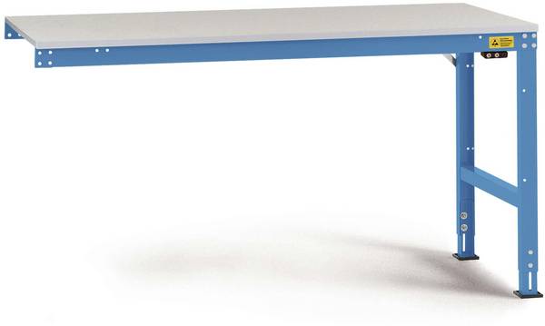 Manuflex  LU6138.5012  ESD  ESD pracovní stůl Univerzální standardní Přístavný stůl s Melaminplatte, Šxhxv = 2000 x 1200 x 763-873 mm    světle modrá (RAL 5012)