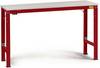 Manuflex LU7003.3003 ESD ESD pracovní stůl univerzální speciální základní stůl s kaučuk, Šxhxv = 1000 x 600 x 722-1022 mm rubínově červená