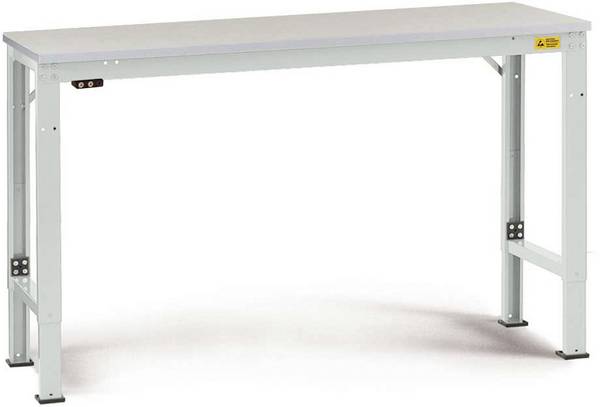 Manuflex  LU7126.7035  ESD  ESD pracovní stůl univerzální speciální základní stůl s plastové desky, Šxhxv = 2000 x 1000 x 728-1028 mm    šedobílá (RAL 7035)