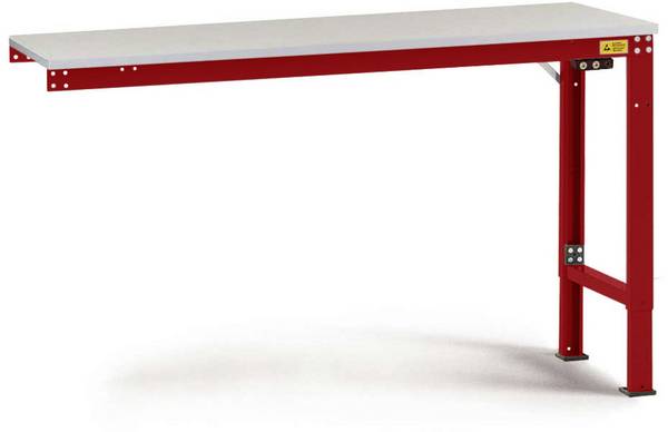 Manuflex  LU8003.3003  ESD  ESD pracovní stůl univerzální speciální Přístavný stůl s kaučuk, Šxhxv = 1000 x 600 x 722-1022 mm    rubínově červená
