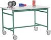 Manuflex BB4001.0001 Servírovací stolek základní mobilně se Melamin-Tischplatte v šedozelená HF 0001, Šxhxv: 750 x 500 x 850 mm šedá, zelená