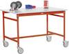 Manuflex BB4001.2001 Servírovací stolek základní mobilně se Melamin-Tischplatte v roto range RAL 2001, Šxhxv: 750 x 500 x 850 mm červenooranžová (RAL 2001)