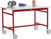 Manuflex BB4001.3003 Servírovací stolek základní mobilně se Melamin-Tischplatte v rubínově červená RAL 3003, Šxhxv: 750 x 500 x 850 mm rubínově červená