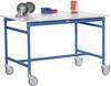Manuflex BB4001.5007 Servírovací stolek základní mobilně se Melamin-Tischplatte v briliantově modrá RAL 5007, Šxhxv: 750 x 500 x 850 mm brilantní modrá (RAL 5007)