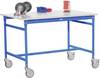 Manuflex BB4001.5012 Servírovací stolek základní mobilně se Melamin-Tischplatte v světle modrá RAL 5012, Šxhxv: 750 x 500 x 850 mm světle modrá (RAL 5012)