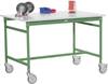 Manuflex BB4001.6011 Servírovací stolek základní mobilně se Melamin-Tischplatte v rezedově zelená RAL 6011, Šxhxv: 750 x 500 x 850 mm rezedově zelená (RAL 6011)