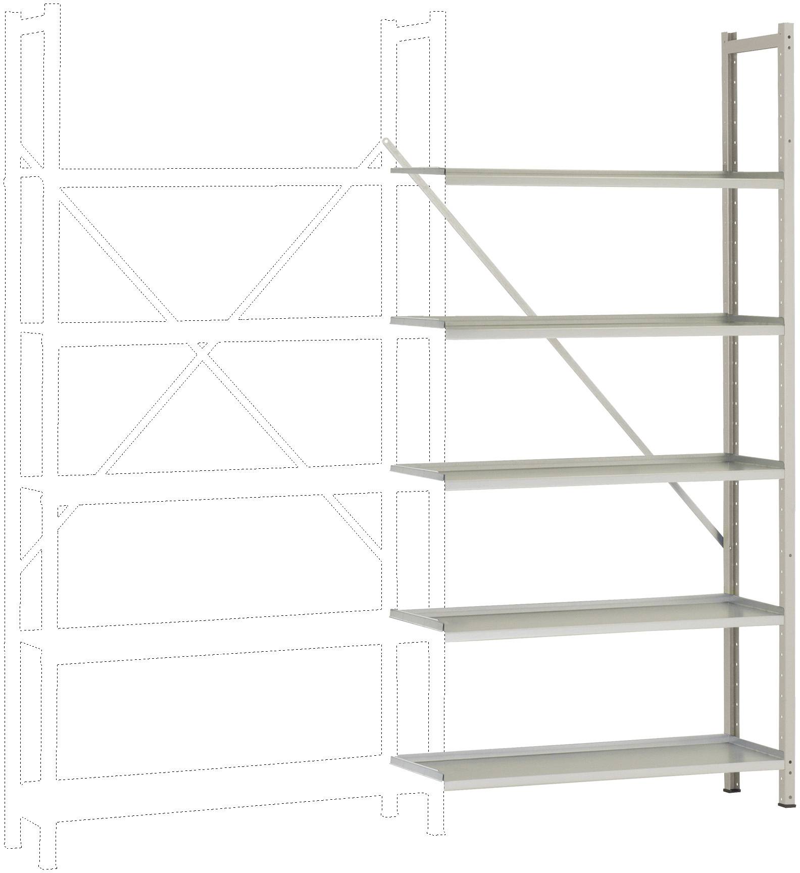 Manuflex RA2222.7035 přístavný modul regálu oddělení , (š x v x h) 1030 x 2500 x 600 mm, ocelová podlaha