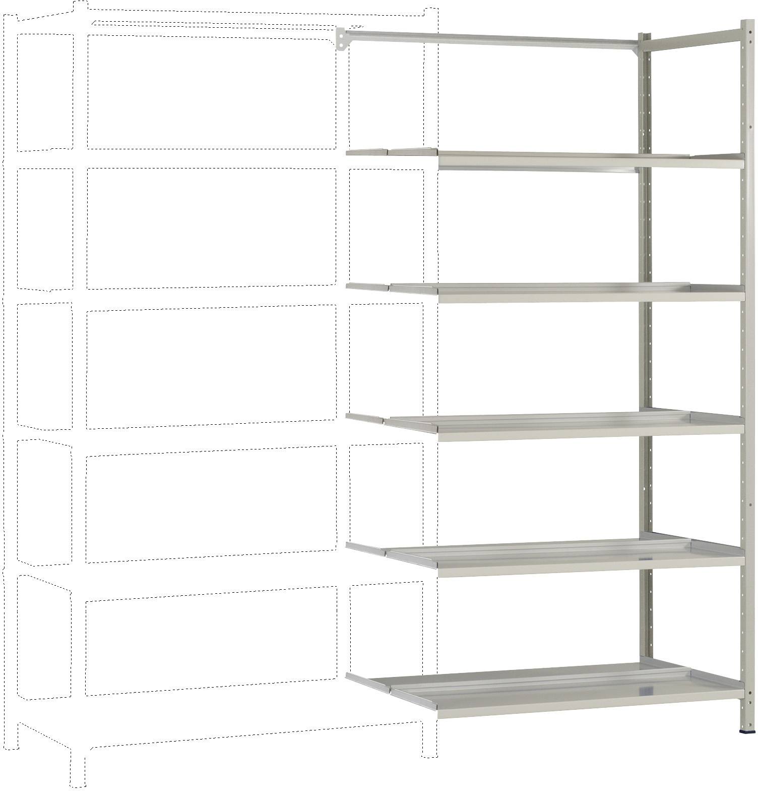 Manuflex RA2242.7035 přístavný modul regálu oddělení , (š x v x h) 960 x 2600 x 600 mm, ocelová podlaha