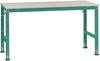 Manuflex AU6001.0001 Pracovní Přístavný stůl Univerzální standardní s Melaminplatte, Šxhxv = 1000 x 600 x 760-870 mm, šedá, zelená, deska /rám + 2 nohy