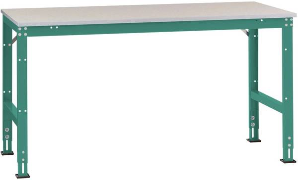 Manuflex  AU4121.0001    Pracovní základní stolní Univerzální standardní s Melaminplatte, Šxhxv = 2000 x 1000 x 760-870 mm    šedá, zelená