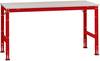 Manuflex AU6004.3003 Pracovní Přístavný stůl Univerzální standardní samořeznými krytina deska, Šxhxv = 1000 x 600 x 760-870 mm, rubínově červená, deska /rám + 2 nohy