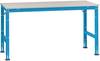 Manuflex AU6001.5012 Pracovní Přístavný stůl Univerzální standardní s Melaminplatte, Šxhxv = 1000 x 600 x 760-870 mm, světle modrá (RAL 5012), deska /rám + 2 nohy