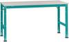Manuflex AU6001.5021 Pracovní Přístavný stůl Univerzální standardní s Melaminplatte, Šxhxv = 1000 x 600 x 760-870 mm, vodní modrá, deska /rám + 2 nohy