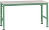 Manuflex AU6001.6011 Pracovní Přístavný stůl Univerzální standardní s Melaminplatte, Šxhxv = 1000 x 600 x 760-870 mm, rezedově zelená (RAL 6011) , deska /rám + 2 nohy