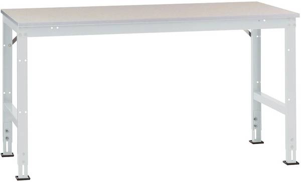 Manuflex  AU4127.7035    Pracovní základní stolní Univerzální standardní s plastové desky, Šxhxv = 2000x1000x760-870 mm    šedobílá (RAL 7035)