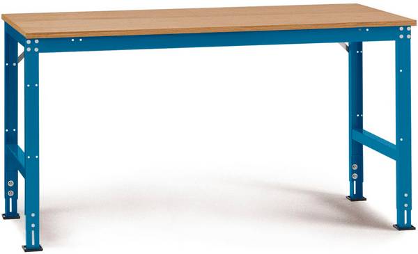 Manuflex  AU4115.5007    Pracovní základní stolní Univerzální standardní s multiplex deska, Šxhxv = 2000 x 800 x 760-870 mm    brilantní modrá (RAL 5007)