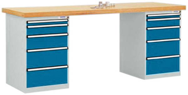 Manuflex TP5092.5007 Systém dílenského stolu (š x h) 2000 mm x 700 mm brilantní modrá (RAL 5007)