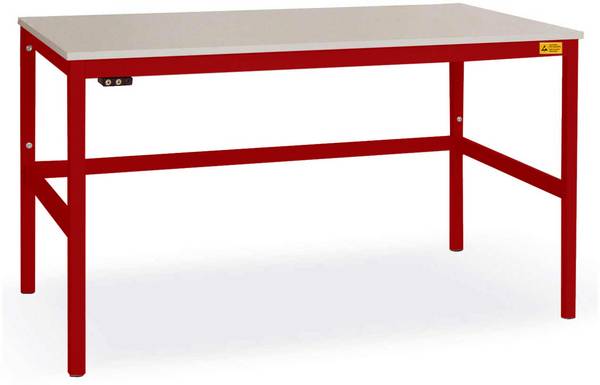 Manuflex  LC1918.3003  ESD  ESD pracovní stůl CANTOLAB s Melaminplatte, Šxhxv = 1600 x 800 x 765-785 mm    rubínově červená