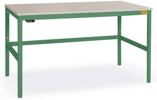 Manuflex  LC1913.6011  ESD  ESD pracovní stůl CANTOLAB s kaučuk, Šxhxv = 1600 x 800 x 762-788 mm    rezedově zelená (RAL 6011)