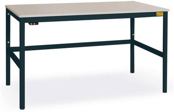 Manuflex  LC1916.7016  ESD  ESD pracovní stůl CANTOLAB s plastové desky, Šxhxv = 1600 x 800 x 768-788 mm    antracitová