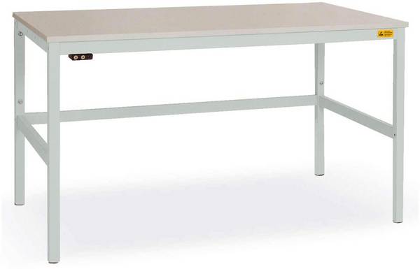 Manuflex  LC1118.7035  ESD  ESD pracovní stůl CANTOLAB s Melaminplatte, Šxhxv = 2000 x 800 x 765-785 mm    šedobílá (RAL 7035)