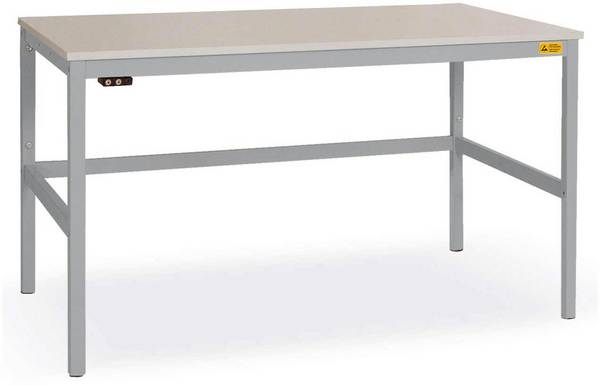 Manuflex  LC1113.9006  ESD  ESD pracovní stůl CANTOLAB s kaučuk, Šxhxv = 2000 x 800 x 762-788 mm    hliníkově stříbrná