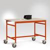 Manuflex LB4003.2001 ESD Odkládací stolek ESD ZÁKLADNÍ mobilně se kaučuk stolní deska v roto range RAL 2001, Šxhxv: 750 x 500 x 850 mm červenooranžová (RAL 2001)