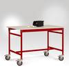 Manuflex LB4003.3003 ESD Odkládací stolek ESD ZÁKLADNÍ mobilně se kaučuk stolní deska v rubínově červená RAL 3003, Šxhxv: 750 x 500 x 850 mm rubínově červená
